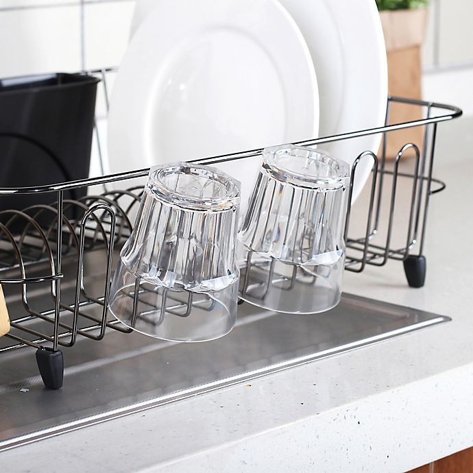 slide 2 of 5, ORG Metal Dish Rack with Scallop Cup Holder - Black/Chrome, 1 ct