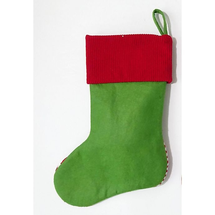 slide 2 of 2, Winter Wonderland Santa Claus Stocking - Red/Green, 1 ct