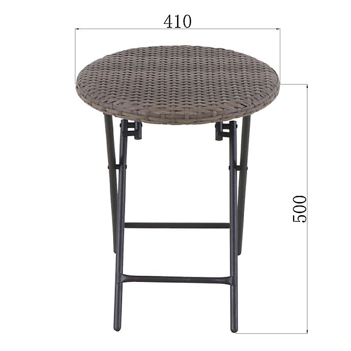 slide 3 of 3, Destination Summer Barrington Wicker Round Folding Patio Accent Table - Natural Brown, 1 ct