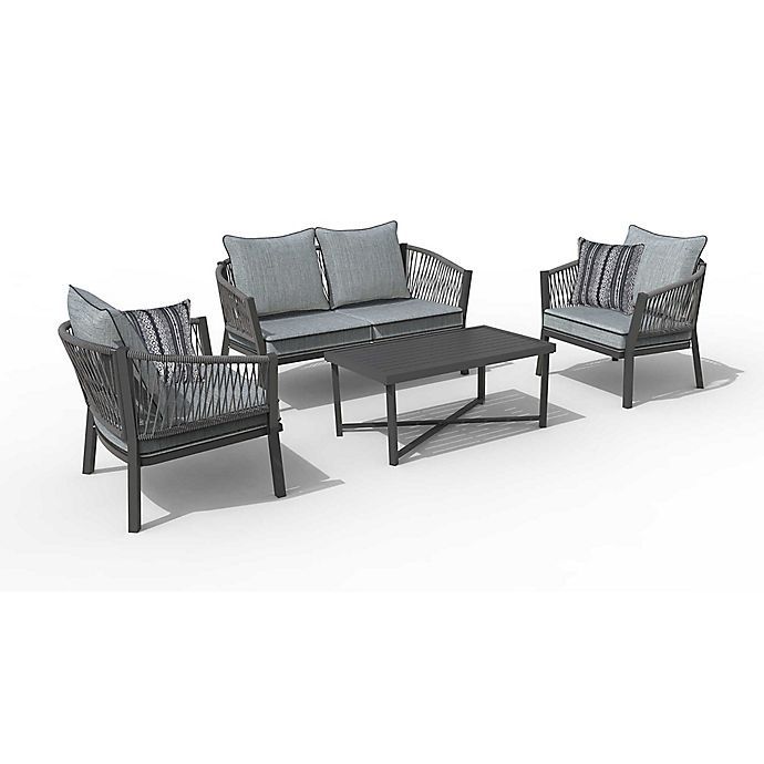 slide 5 of 14, Destination Summer Patio Conversation Set - Grey, 4 ct