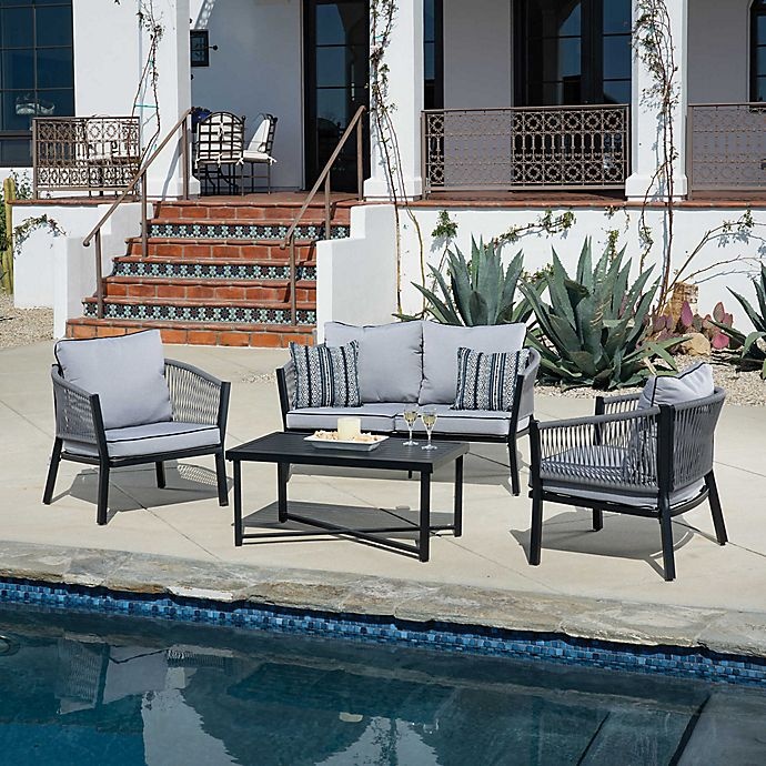 slide 12 of 14, Destination Summer Patio Conversation Set - Grey, 4 ct