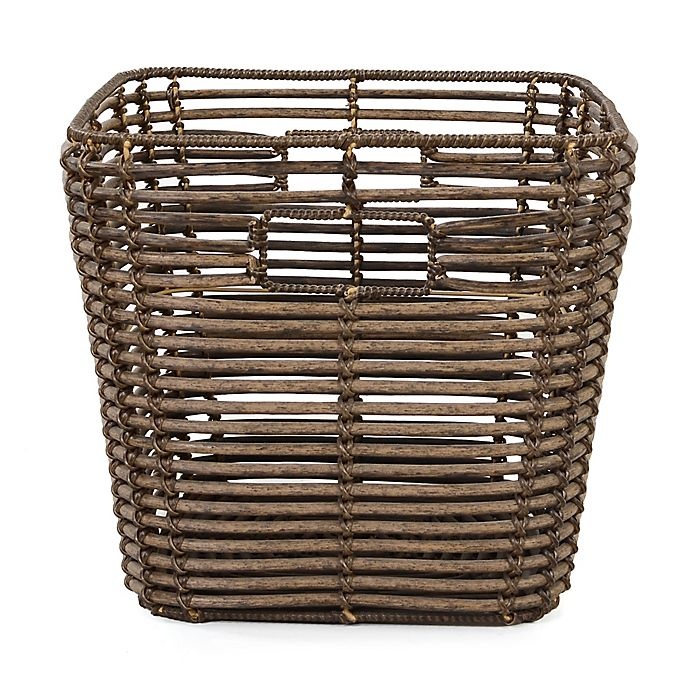 slide 3 of 4, ORG Handwoven Poly-Rattan Storage Basket - Brown/Grey, 1 ct