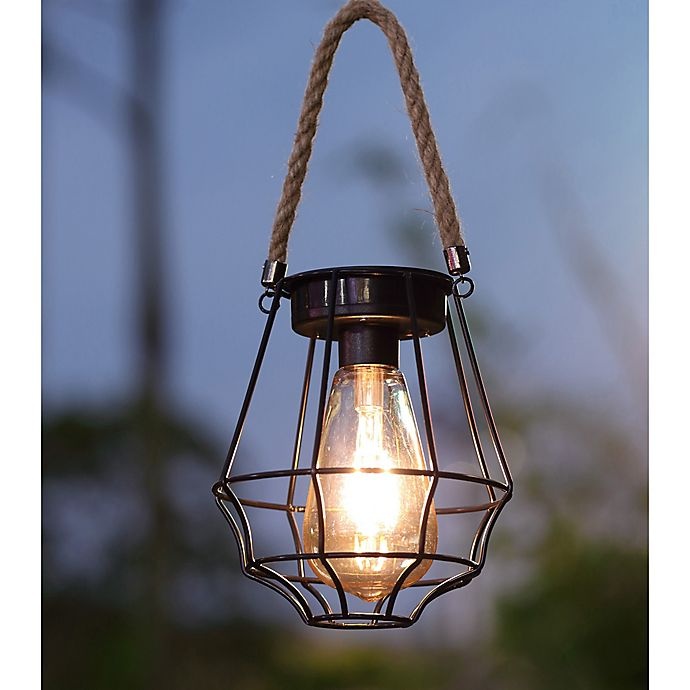 slide 3 of 3, Destination Summer Solar Cage Lantern Light - Black, 1 ct