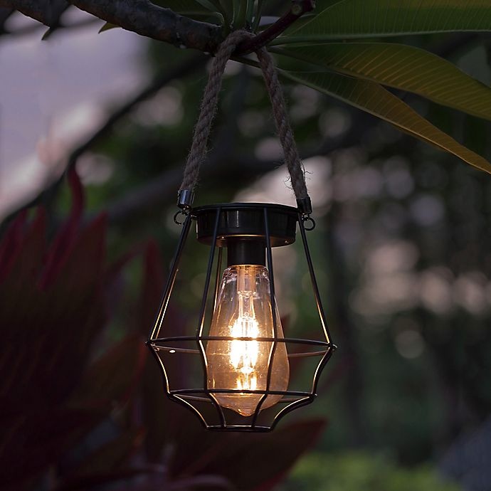 slide 2 of 3, Destination Summer Solar Cage Lantern Light - Black, 1 ct