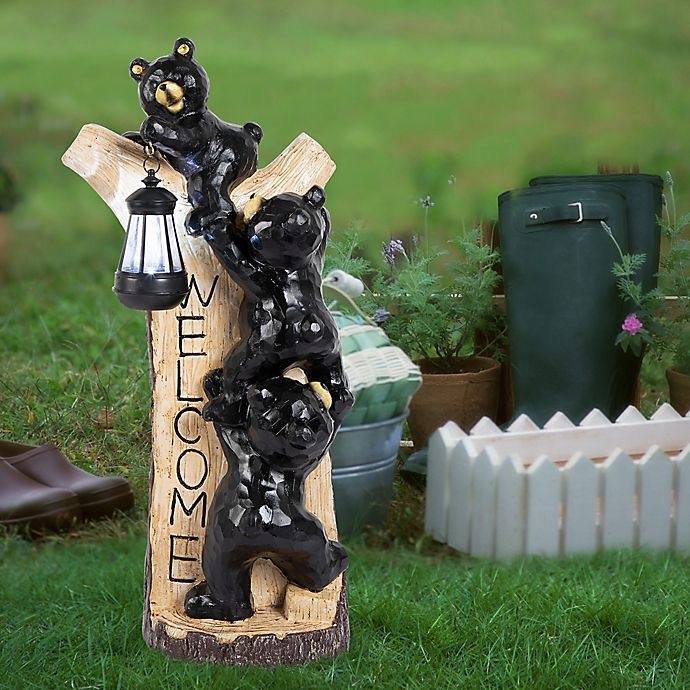 slide 2 of 2, Destination Summer Welcome Bear Statue with Solar Light, 1 ct