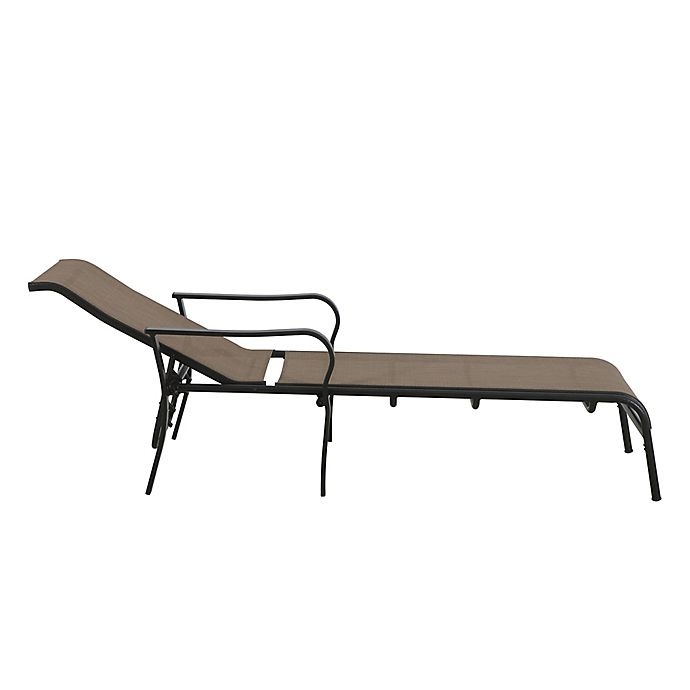 slide 3 of 6, Destination Summer Never Rust Aluminum Sling Chaise Lounge - Brown, 1 ct