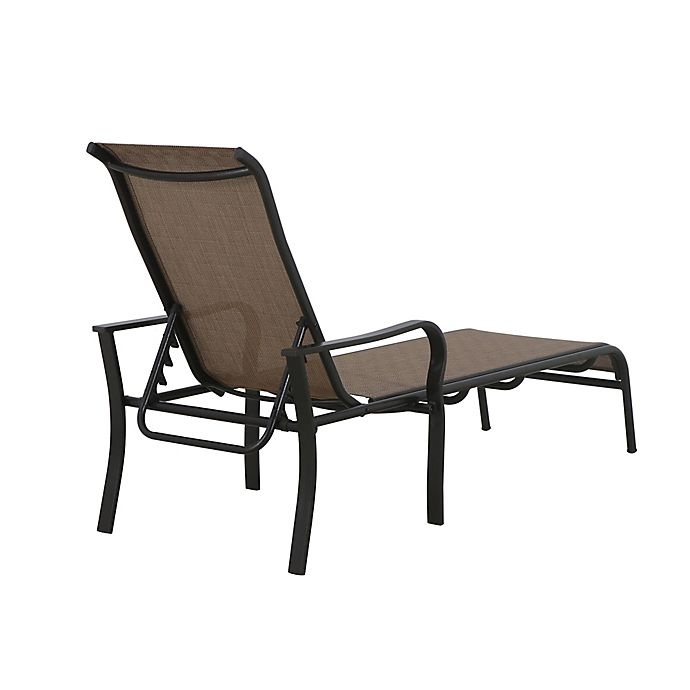 slide 4 of 6, Destination Summer Never Rust Aluminum Sling Chaise Lounge - Brown, 1 ct