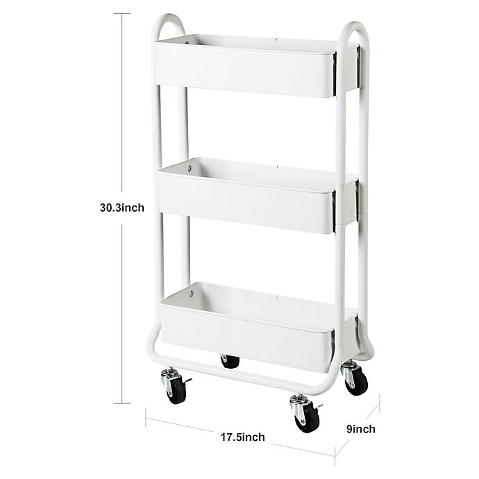 slide 2 of 6, SALT Narrow Bath Storage Cart - White, 1 ct