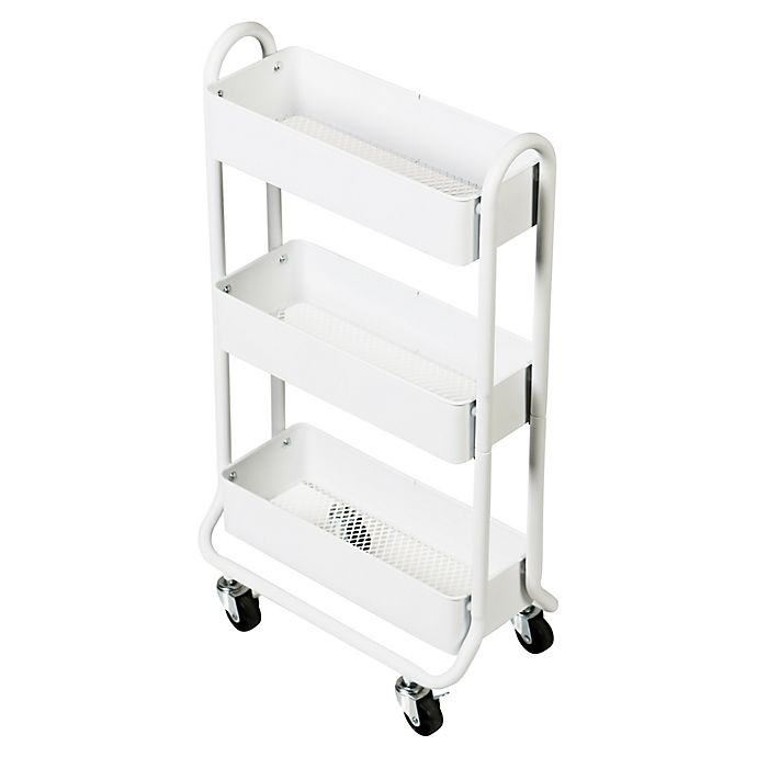 slide 3 of 6, SALT Narrow Bath Storage Cart - White, 1 ct