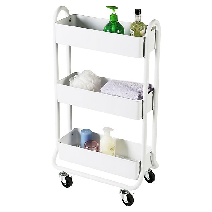 slide 6 of 6, SALT Narrow Bath Storage Cart - White, 1 ct