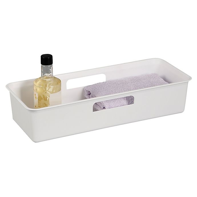 slide 3 of 4, SALT Narrow Bath Bin - White, 1 ct