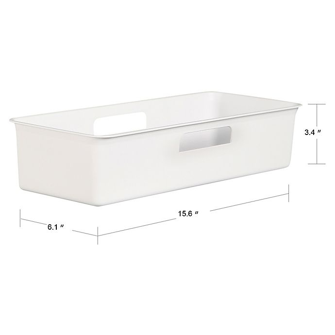 slide 4 of 4, SALT Narrow Bath Bin - White, 1 ct