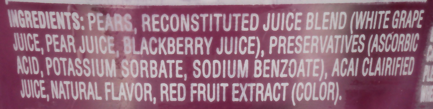 slide 6 of 6, Del Monte Super Fruit Pear Chunks + Acai & Blackberry Juice Blend, 6 oz