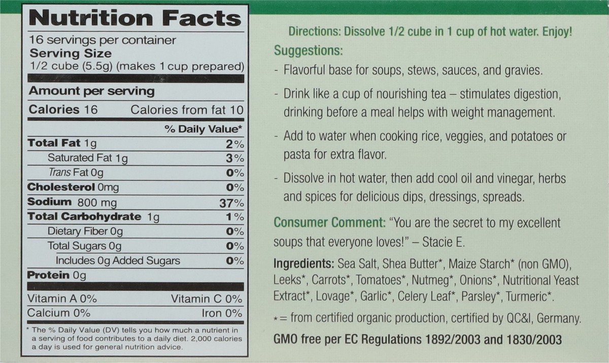 slide 2 of 13, The Organic Gourmet Large Cubes Organic Vegetable Bouillon Cubes 8 ea, 8 ct