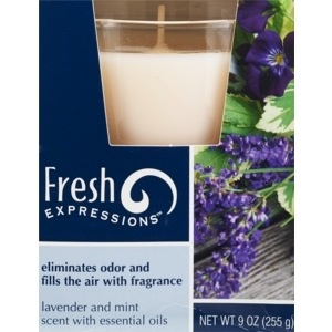 slide 1 of 1, CANDLE HUTCH Odor Clear Jar Candle Lavender And Mint, 10 oz; 283 gram