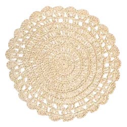 Room & Retreat Round Placemat Crochet Natural, 15 in
