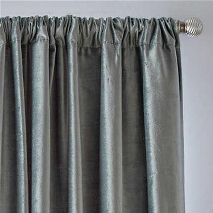 slide 2 of 3, O&O by Olivia & Oliver Velvet Rod Pocket Curtain Panel - Seaglass, 63 in