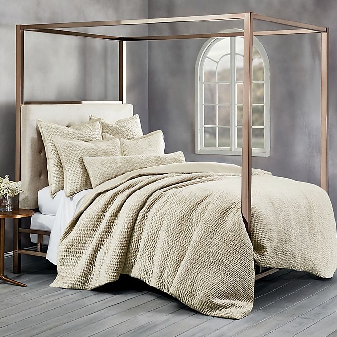 slide 1 of 1, Wamsutta Collection Velvet Hand-Stitched Full/Queen Duvet Cover - Oatmeal, 1 ct