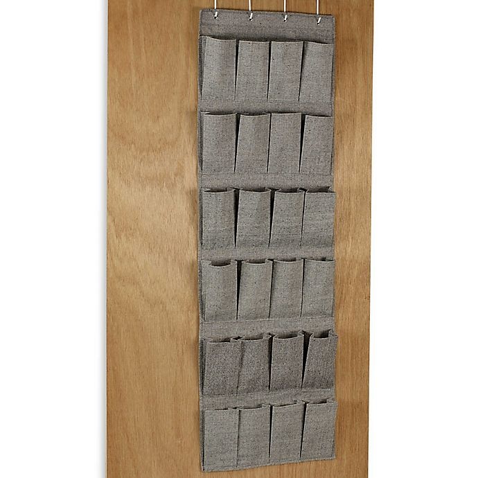 slide 2 of 2, Arrow Weave 24-Pocket Over-the-Door Shoe Organizer - Grey, 1 ct