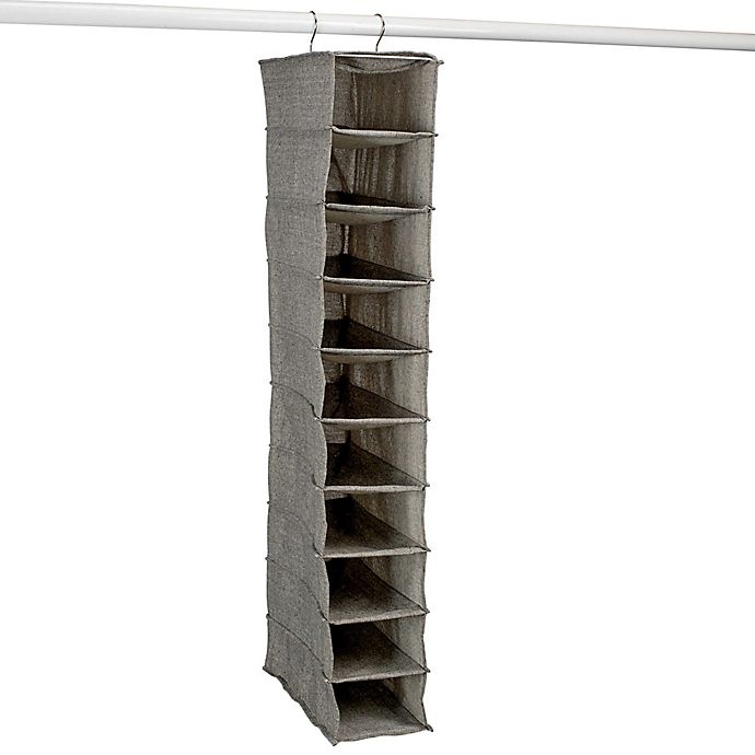 slide 2 of 2, Arrow Weave 10-Shelf Deluxe Clothing and Shoe Organizer - Grey, 1 ct