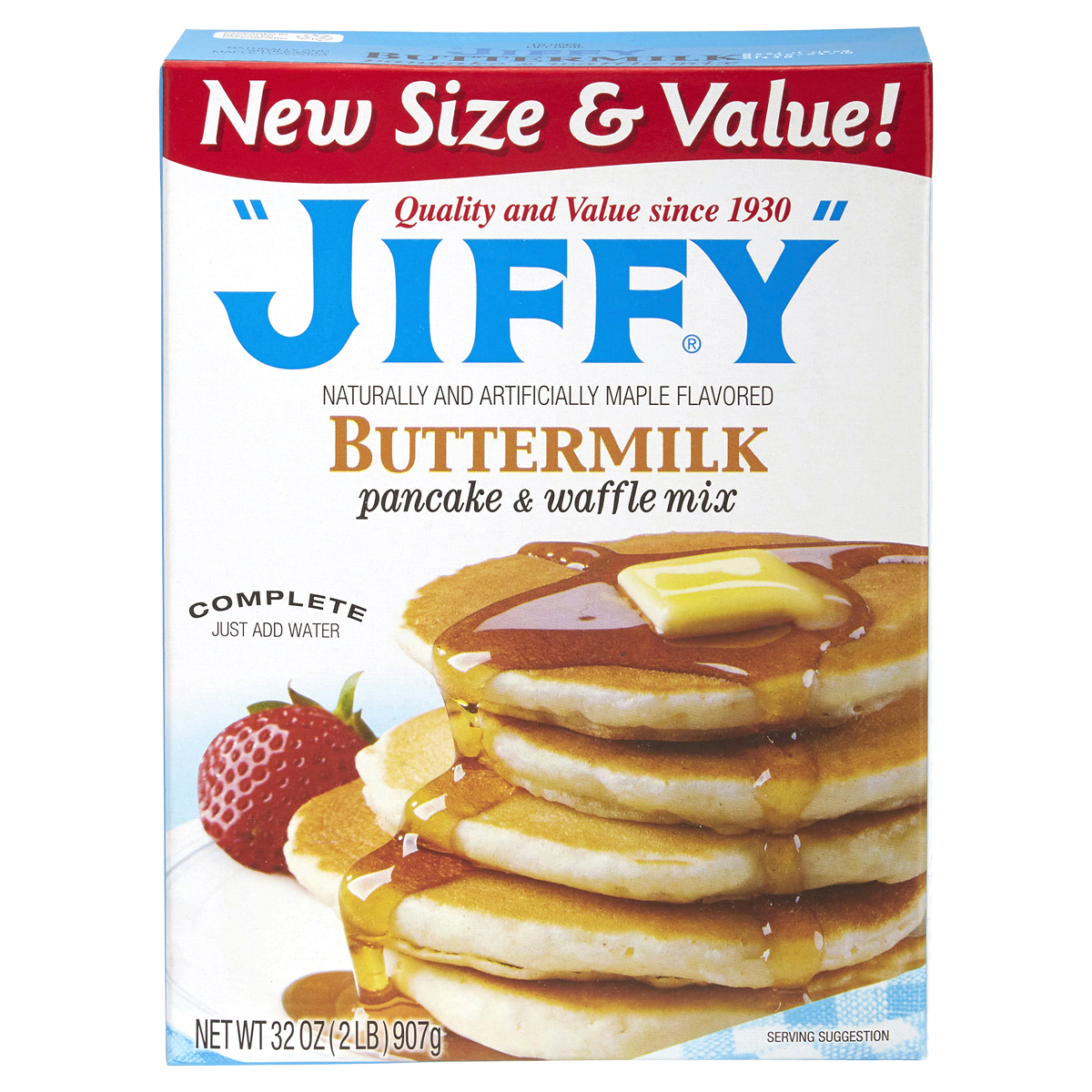 slide 1 of 1, Jiffy Pancake Mix Buttermlk Complete, 32 oz