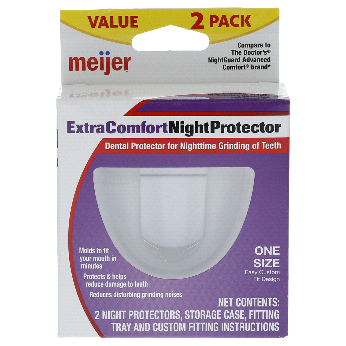 slide 1 of 1, Meijer Extra Comfort Night Protector, 2 ct