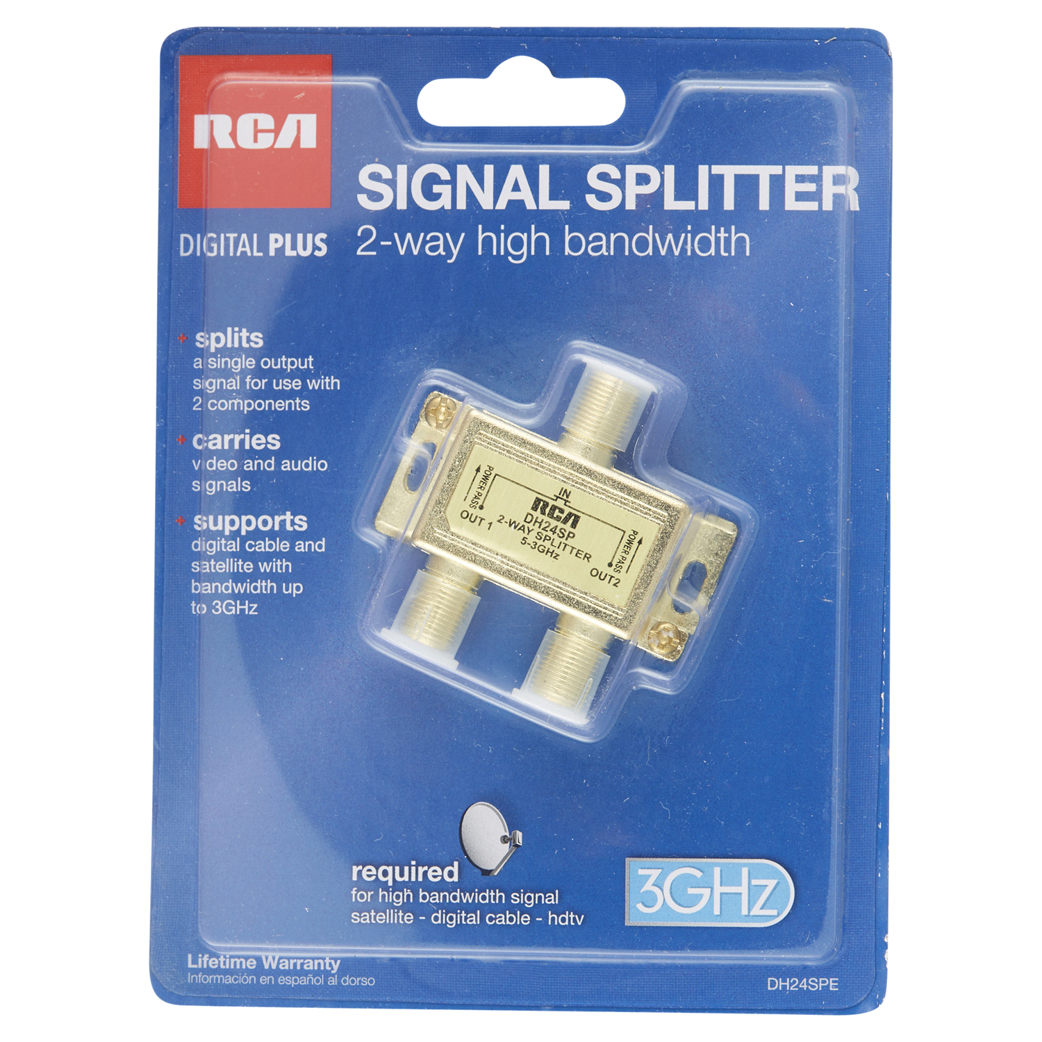 slide 1 of 2, RCA 2 Way Coaxial Cable Splitter, 1 ct