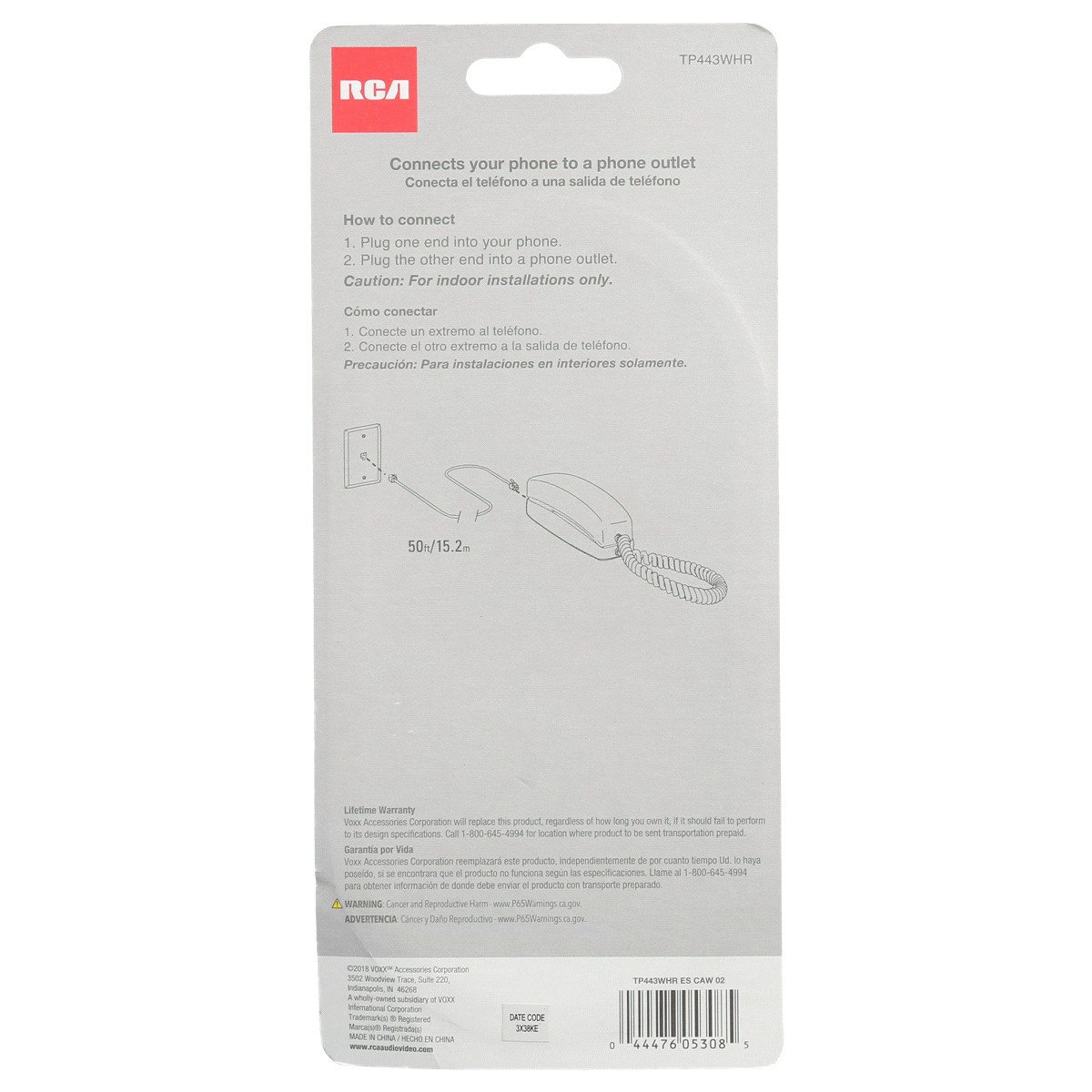 slide 2 of 2, RCA Phone 50 ft. Line Cord- White, 50 ft