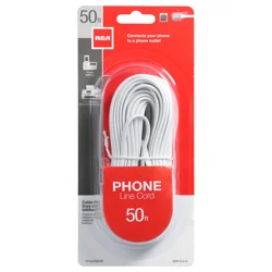 RCA Phone 50 ft. Line Cord- White
