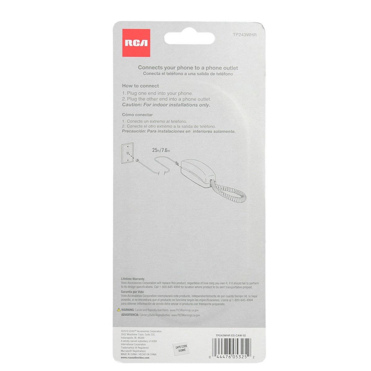 slide 2 of 2, RCA 25 ft. Phone Cord- White, 25 ft