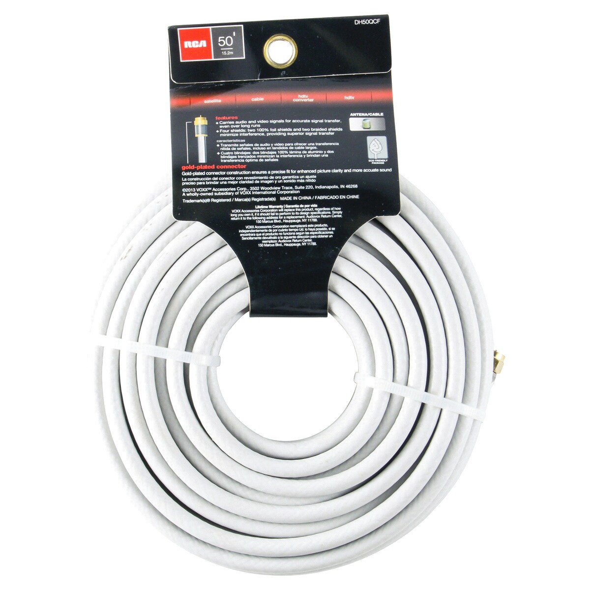 slide 2 of 2, RCA Quad Shield Digital Coaxial Cable, 50 ft