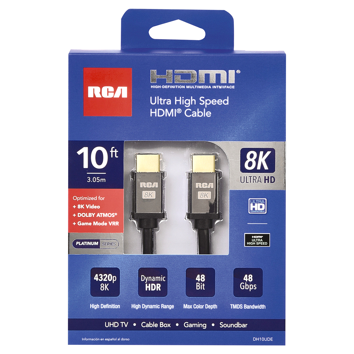 slide 1 of 2, RCA 8K Ultra High-Speed HDMI Cable 10', 10 ft