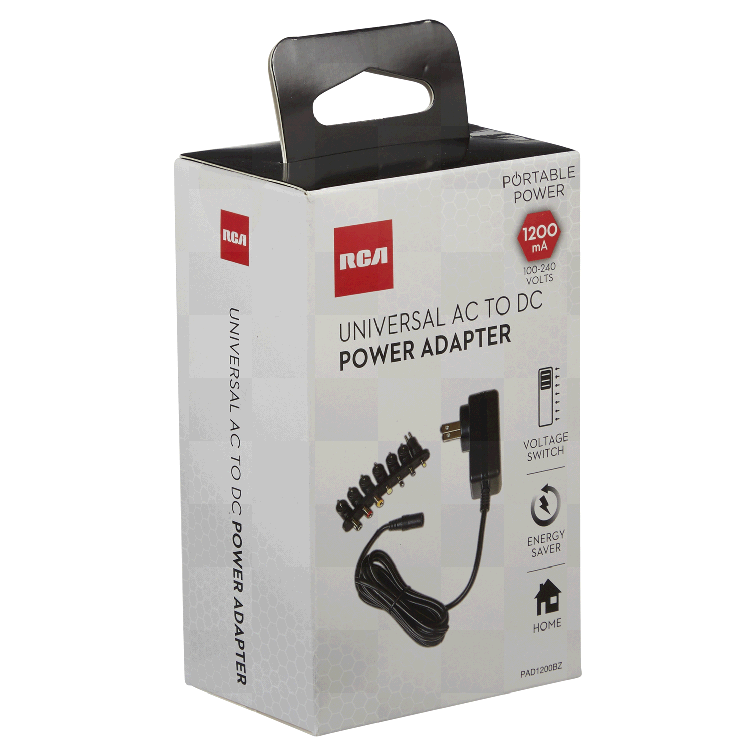 slide 4 of 5, RCA 1200ma Universal AC to DC Power Adapter, 500 ma