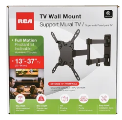 RCA Full Motion Universal TV Wall Mount, 13" to 37"