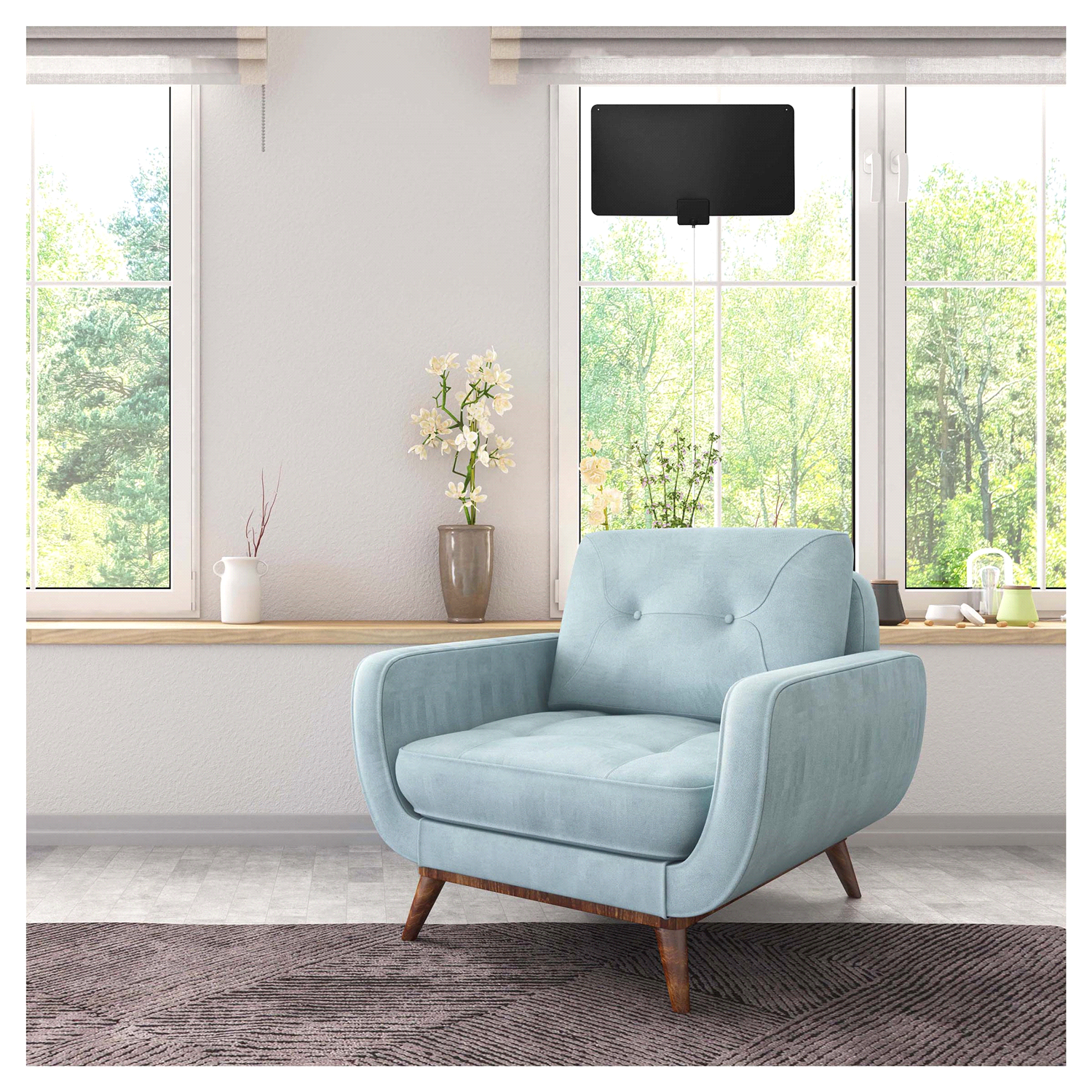 slide 2 of 2, RCA Ultra-Thin XL Amplified HDTV Antenna Multi-Directional, XL