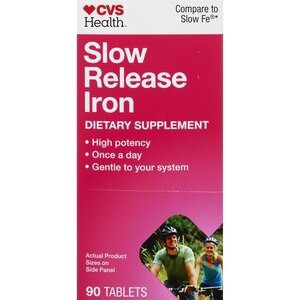 slide 1 of 1, Cvs Health Slow Release Iron Tablets, 90 Ct, 1 ct