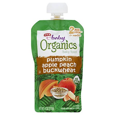 slide 1 of 1, H-E-B Baby Organics Pumpkin Apple Peach Buckwheat, 4 oz