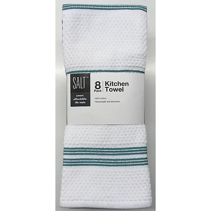slide 2 of 4, SALT Kitchen Towels - Aqua, 8 ct