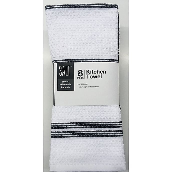 slide 2 of 3, SALT Kitchen Towels - Grey, 8 ct