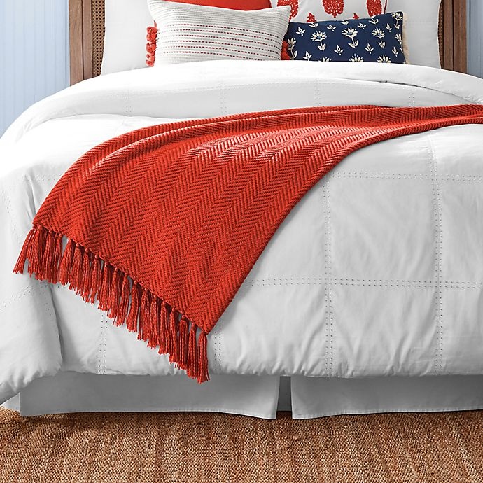 slide 2 of 4, One Kings Lane Open House Milford Throw Blanket - Orange, 1 ct