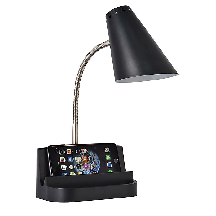 slide 6 of 7, SALT Qi Charging Organizer Desk Lamp - Black, 1 ct