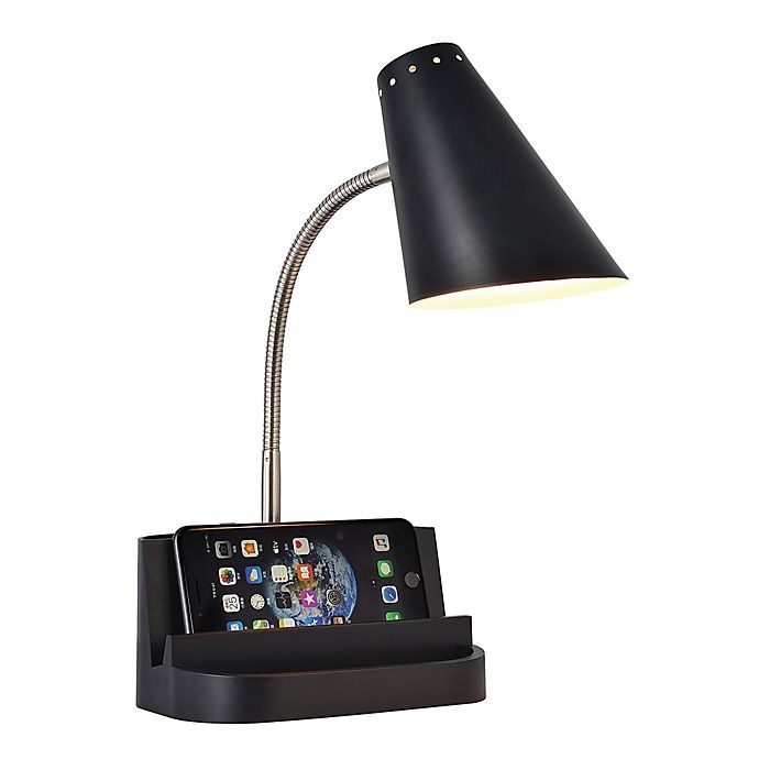 slide 7 of 7, SALT Qi Charging Organizer Desk Lamp - Black, 1 ct