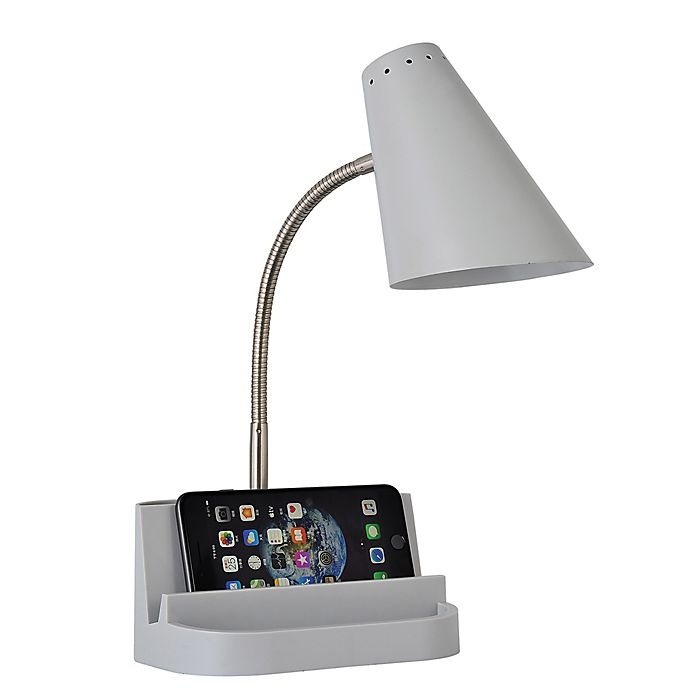 slide 5 of 6, SALT Qi Charging Organizer Desk Lamp - Grey, 1 ct