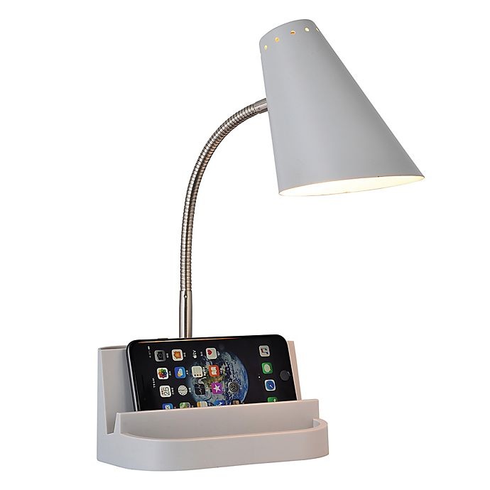 slide 6 of 6, SALT Qi Charging Organizer Desk Lamp - Grey, 1 ct