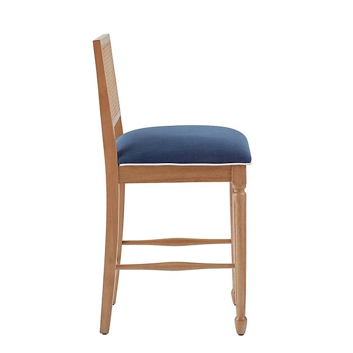 slide 2 of 5, One Kings Lane Open House Jasmine Cane Stool - Navy, 25.75 in