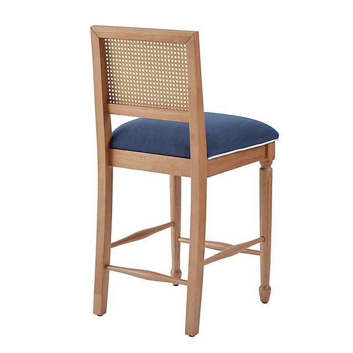 slide 3 of 5, One Kings Lane Open House Jasmine Cane Stool - Navy, 25.75 in