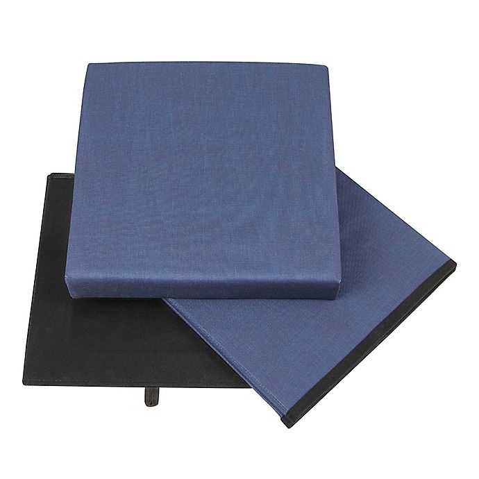 slide 6 of 7, SALT Folding Storage Ottoman with Tray - Navy, 15 in