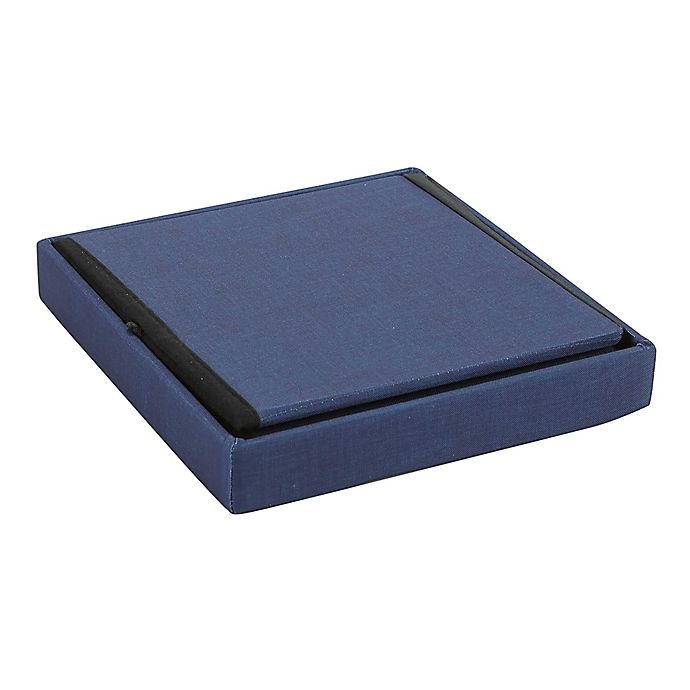 slide 7 of 7, SALT Folding Storage Ottoman with Tray - Navy, 15 in