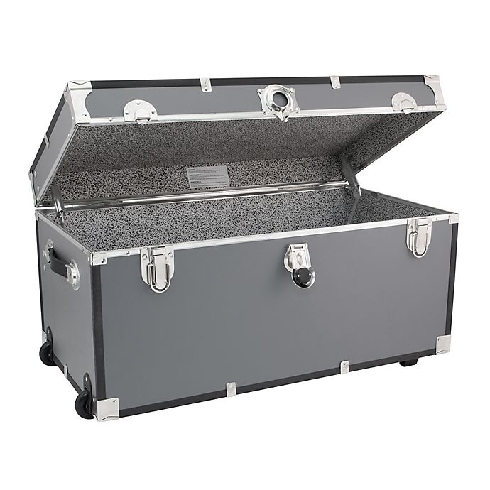 slide 4 of 12, SALT Trunk Footlocker with Wheels - Charcoal, 31 in