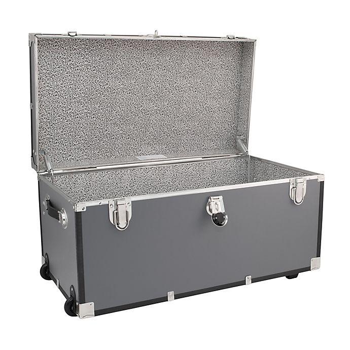 slide 5 of 12, SALT Trunk Footlocker with Wheels - Charcoal, 31 in